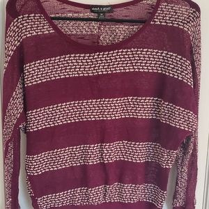 Maroon and cream lightweight sweater